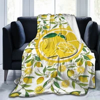 orange lemon print blanket winter flannel throw blanket happy siesta decoration bed sheet sofa blankets bedding and duvet