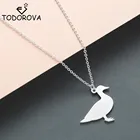 Ожерелье Todorova из нержавеющей стали с кулоном в виде гусиного утка, ювелирное изделие для детей, Милые ожерелья с подвесками в виде животных, подарок для женщин