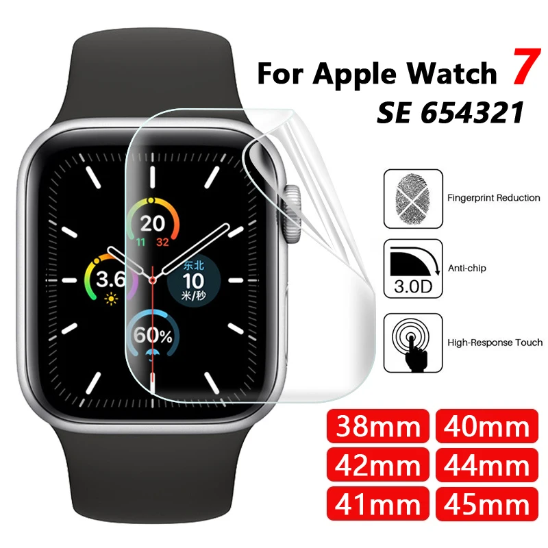 

Защита экрана для Apple Watch 7 41 мм 45 мм 4 5 6 SE 40 мм 44 мм Гидрогелевая мягкая пленка для Apple iWatch Series 3 2 1 38 мм 42 мм пленка