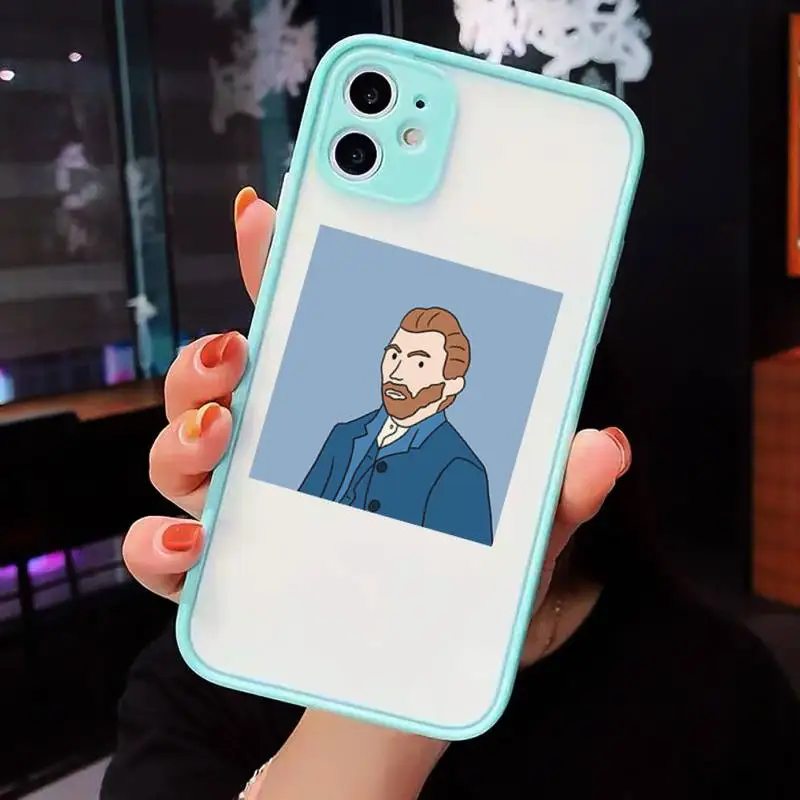 

Abstract oil painting Phone Cases Matte Transparent for iPhone 7 8 11 12 s mini pro X XS XR MAX Plus cover funda