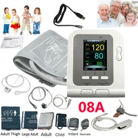 contec08a digital sphgmomanometer portable automatic blood pressure monitor upper arm bp machine 6pcs nibp cuff 3pc spo2 probe