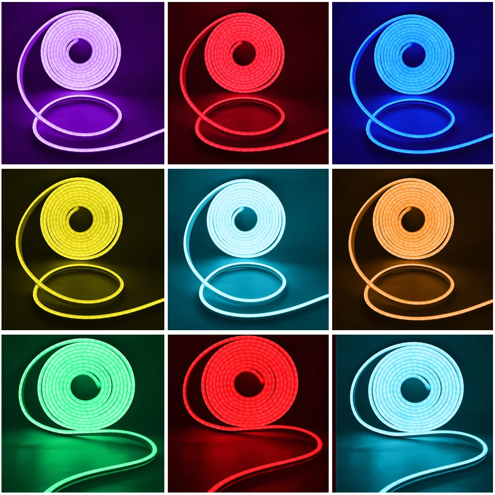 RGB неоновая лампа DC12V 3535 наружная Водонепроницаемая лента трубка 96 светодиодов/м