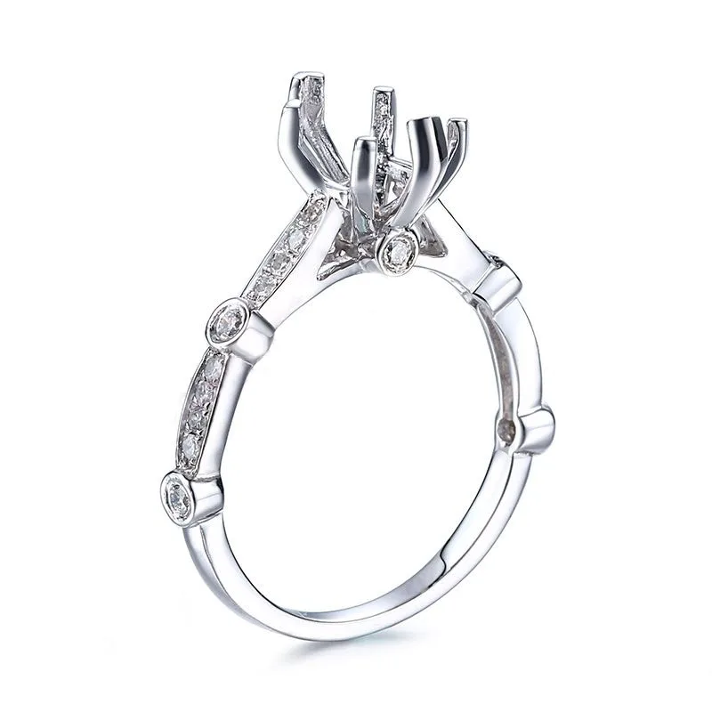 HELON 6x11 мм Огранка маркиза однотонные 10K белое золото натуральные бриллианты