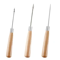 miusie leather sewing awl wooden handle punch diy leather tent sewing awl hand stitcher for leather sewing repair tool