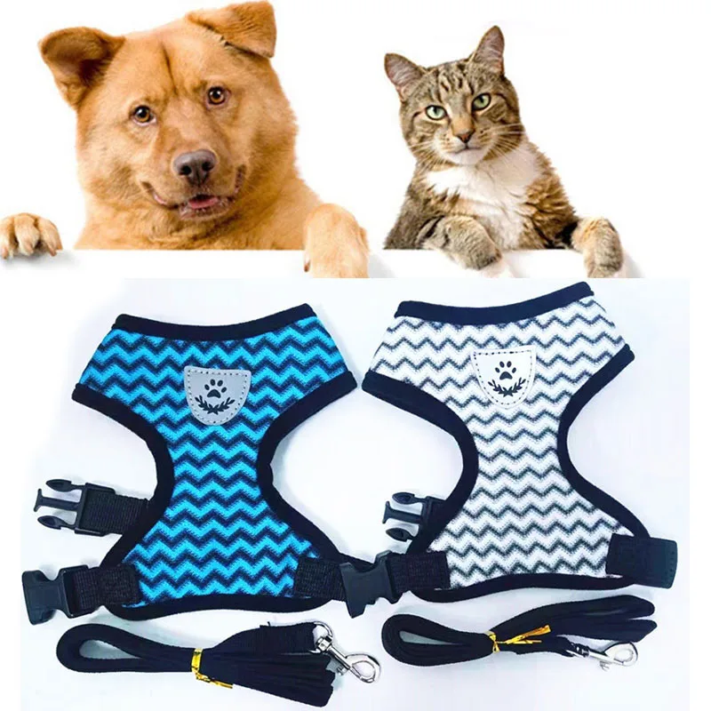 

New Reflective Safety Pets Chest Harness Sets for Small Medium Dogs Cats Fashion Breathable Harnesses Vest Puppy Chests Strap