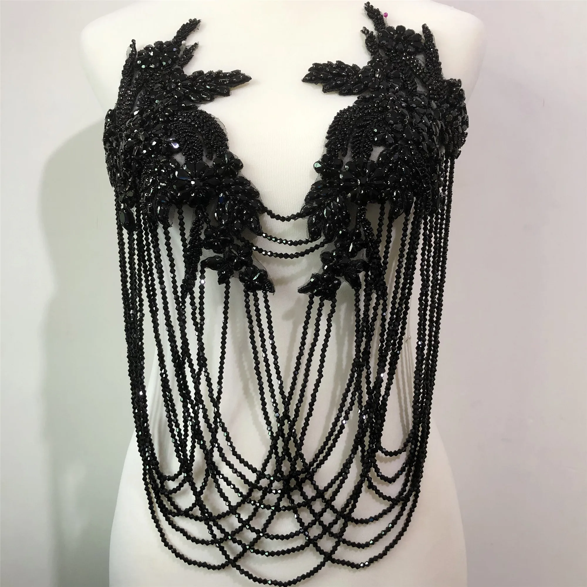 Модные спереди и с украшением в виде кристаллов Свадебные воротник Стразы