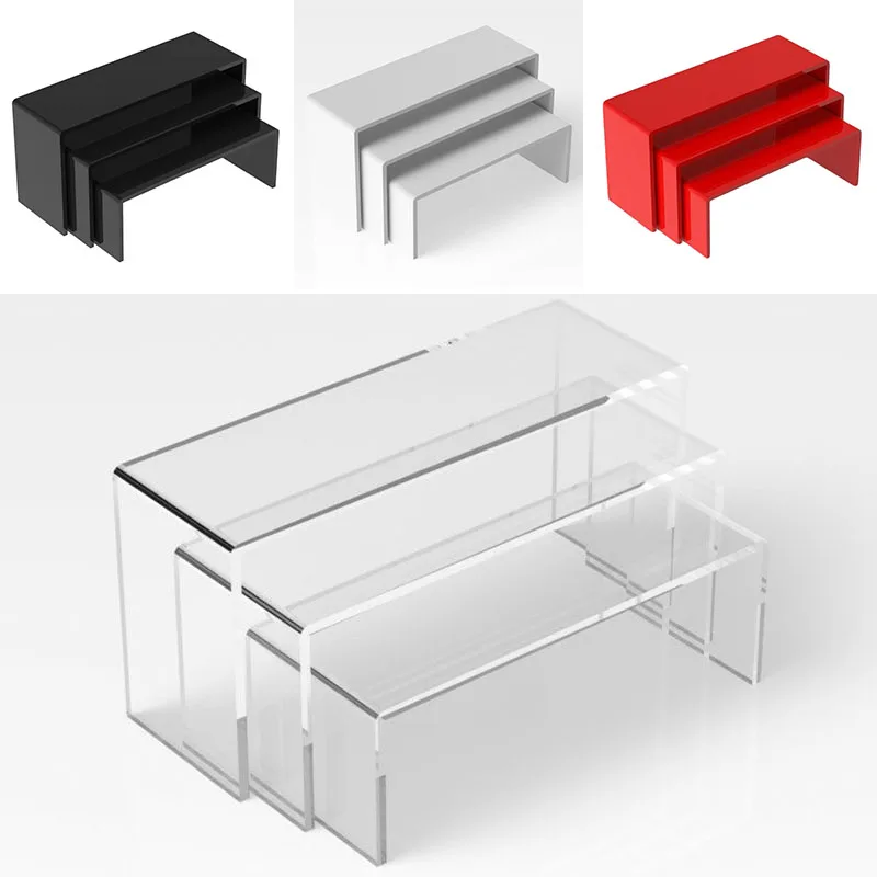 

3Pcs/set Acrylic Display Stand Jewelry Showcase Rack Mini Figure Storage Shelf Toy Car Model Holder Cosmetic Lipstick Holder