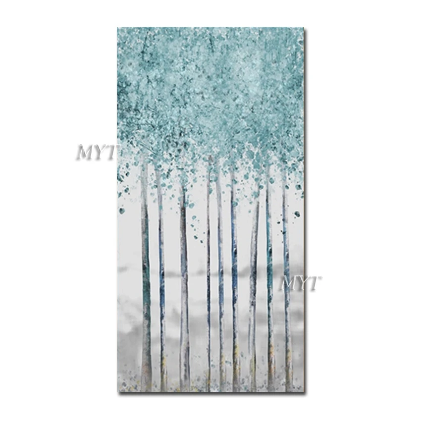 

Wall Decor Canvas Art Craft Abstract Textured Birches Trees Oil Painting Handmade Wall Hangings Canvas Picture Artwork Pieces
