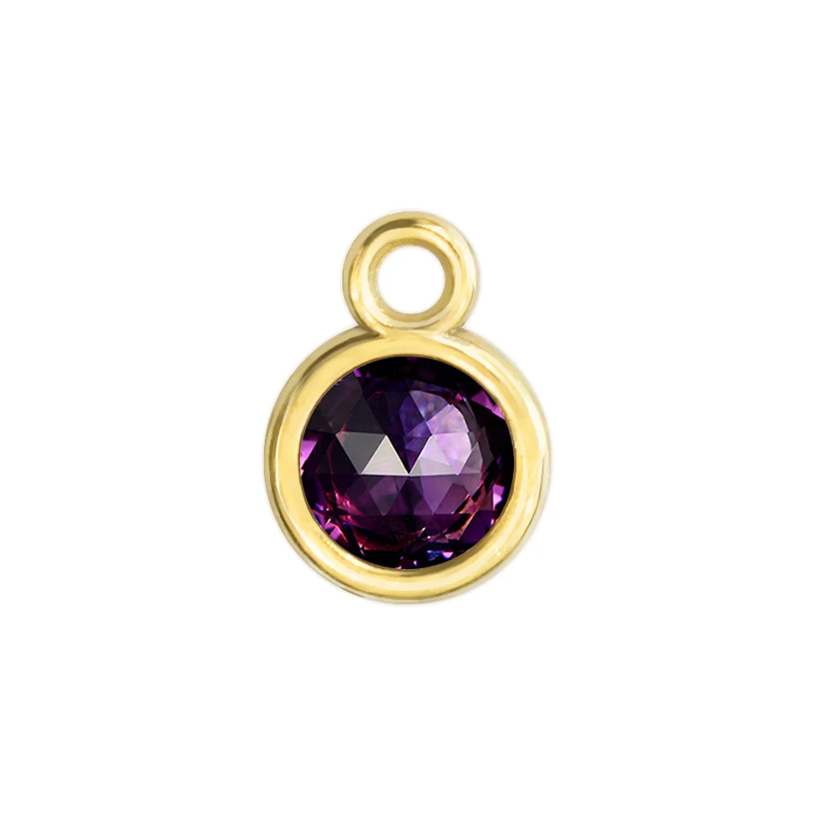 12p purple Цена 12 шт./лот золотой цвет Хрусталь Камень Амулеты с открытым кольцом Шарм Diy Аксессуары HC482 - Окраска металла: 12p purple