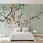 Пользовательские фото обои китайский стиль ручная роспись красочные чернила цветок сливы росписи гостиной ТВ фон Настенный декор обои