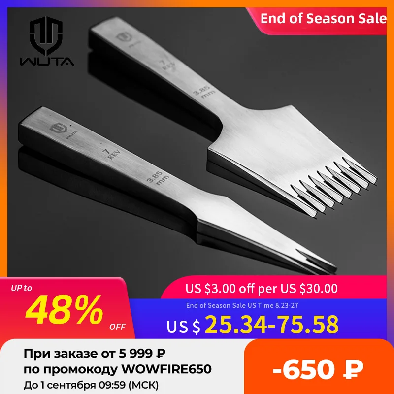 

WUTA NEW High Quality Leather Die-steel Chisel French Style Pricking Iron Sharp Leather Punching Tool Polish-2.7/3.0/3.38/3.85mm