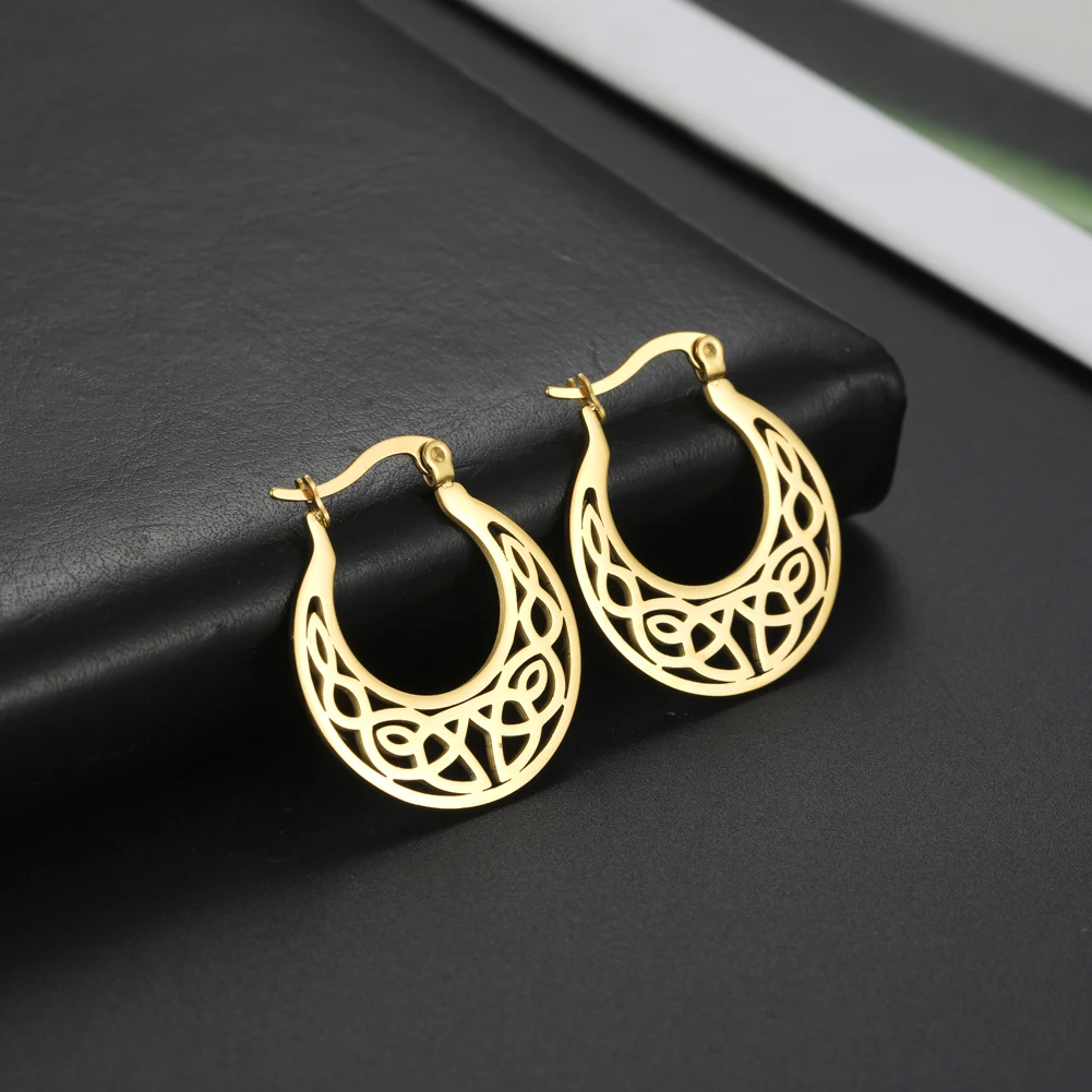 

Sipuris New In Celtics Knot Earring Stainless Steel Minimalist Earrings For Women Gold Color Jewelry Accessories Gift Christmas