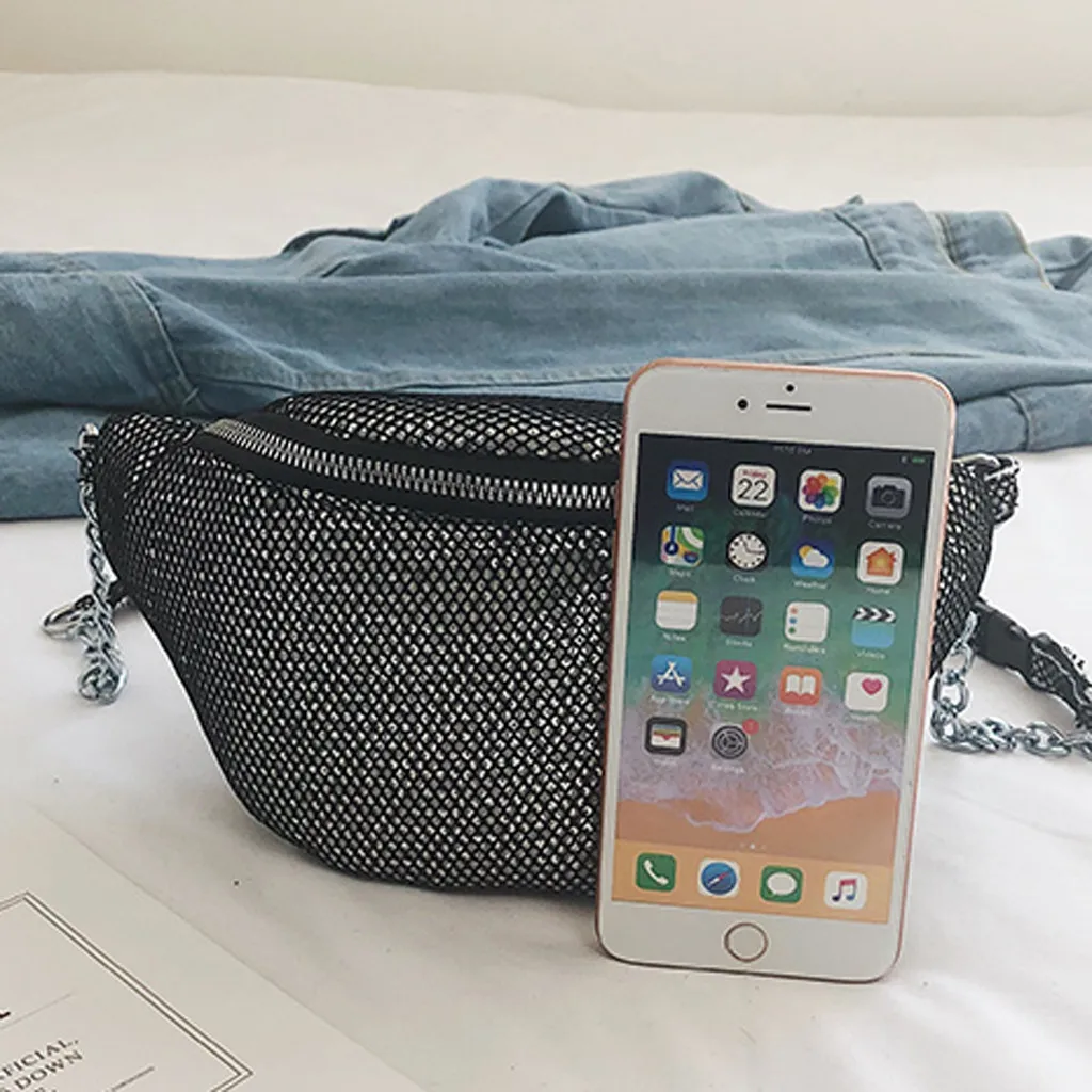 # H15 Женская поясная сумка с индивидуальным сетчатым чехлом кошелек для телефона - Фото №1