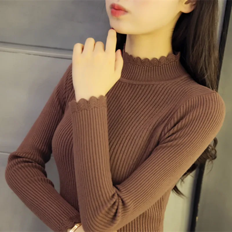 

2020 Rushed Cotton Poncho Jumper Blusas De Inverno Feminina New Autumn Women Sweater Sexy Slim Tight Bottoming Elegant Knitted