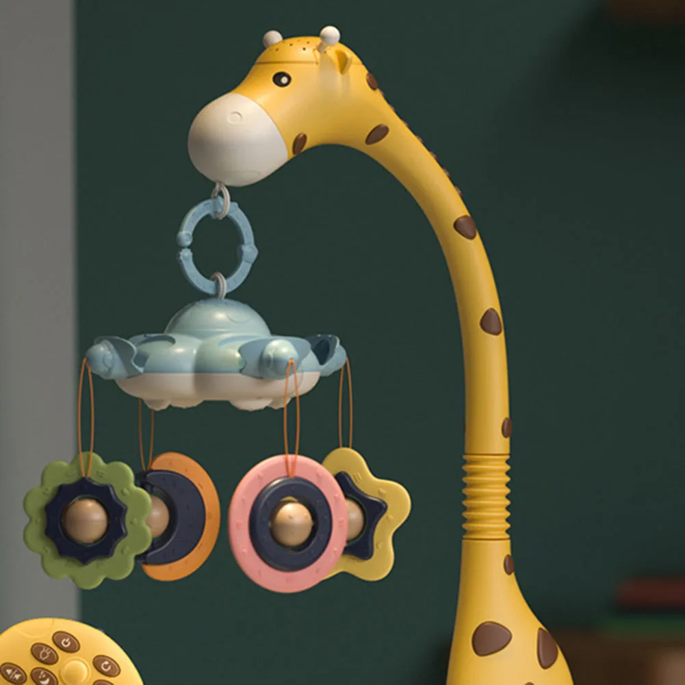

Crib Rattle Appease Toy Cartoon Multifunction Baby Teether Infant Hanging Mobile Rotating Bed Bell Music Toys Projection Lamp