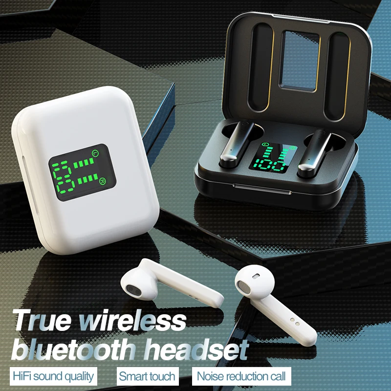 Беспроводные наушники TWS с сенсорным управлением игровая гарнитура Bluetooth 5 0 LED
