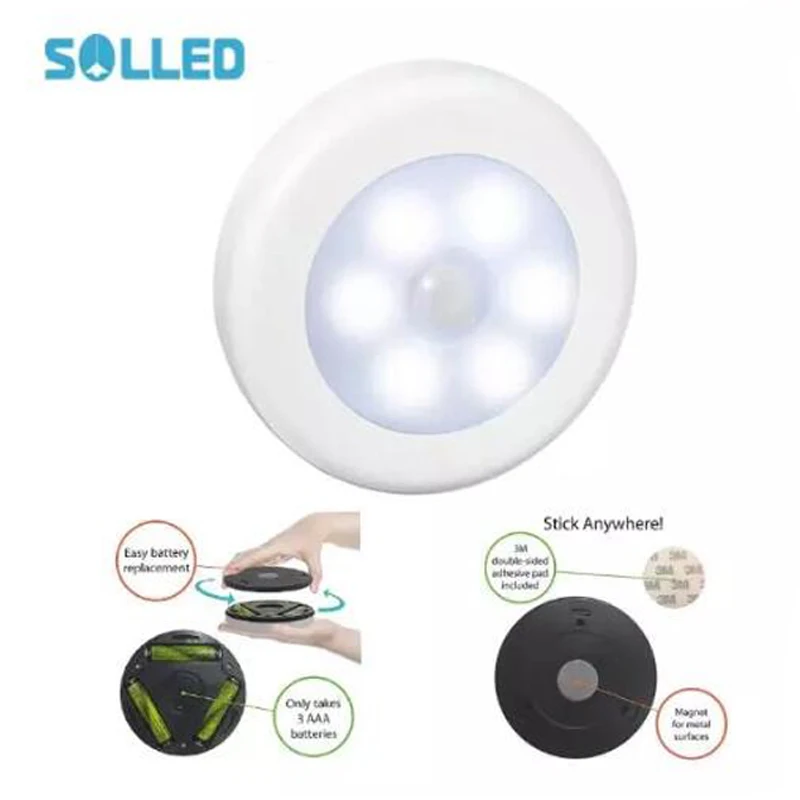 1 шт. движения тела Сенсор 6 светодиодный настенный светильник Ночной индукции