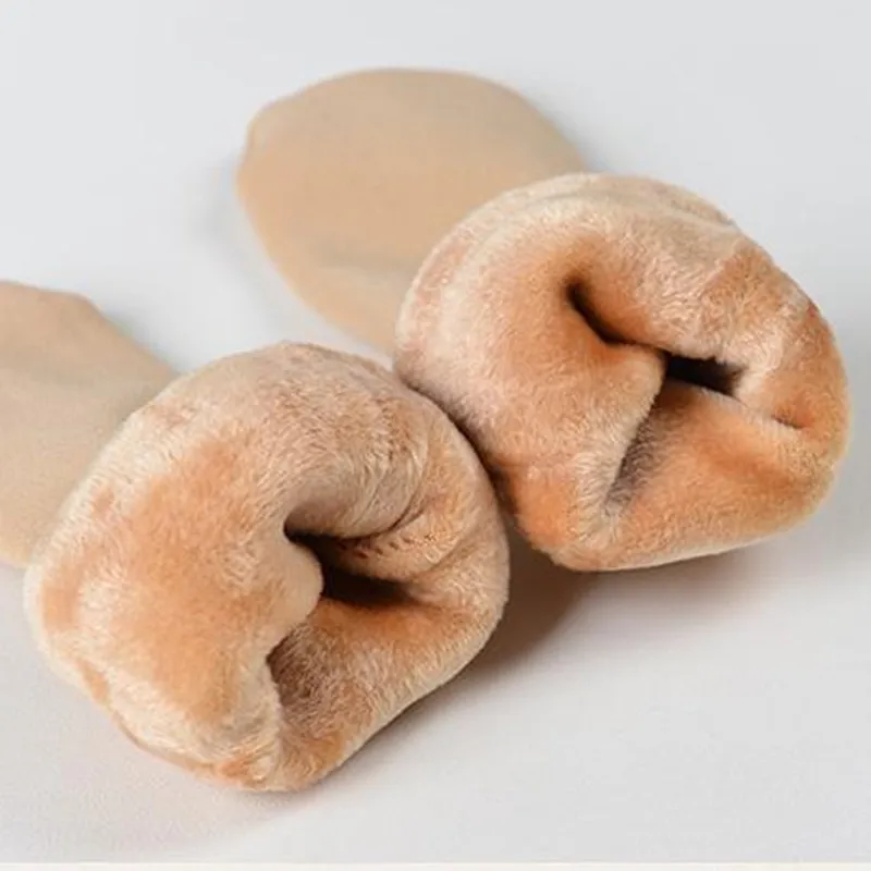 Женские/мужские зимние теплые утепленные носки шерсть кашемир снег черная кожа