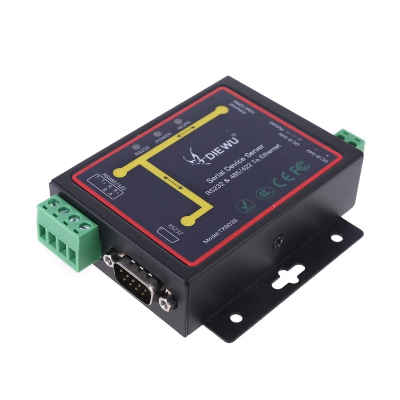 

RJ45 to RS232 RS485 Industrial Male Converter TCP/UDP Serial Ethernet Device 24BB