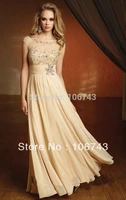 2018 champagne chiffon long sexy vestido formales custom princess empire beading dinner prom party gown bridesmaid dresses
