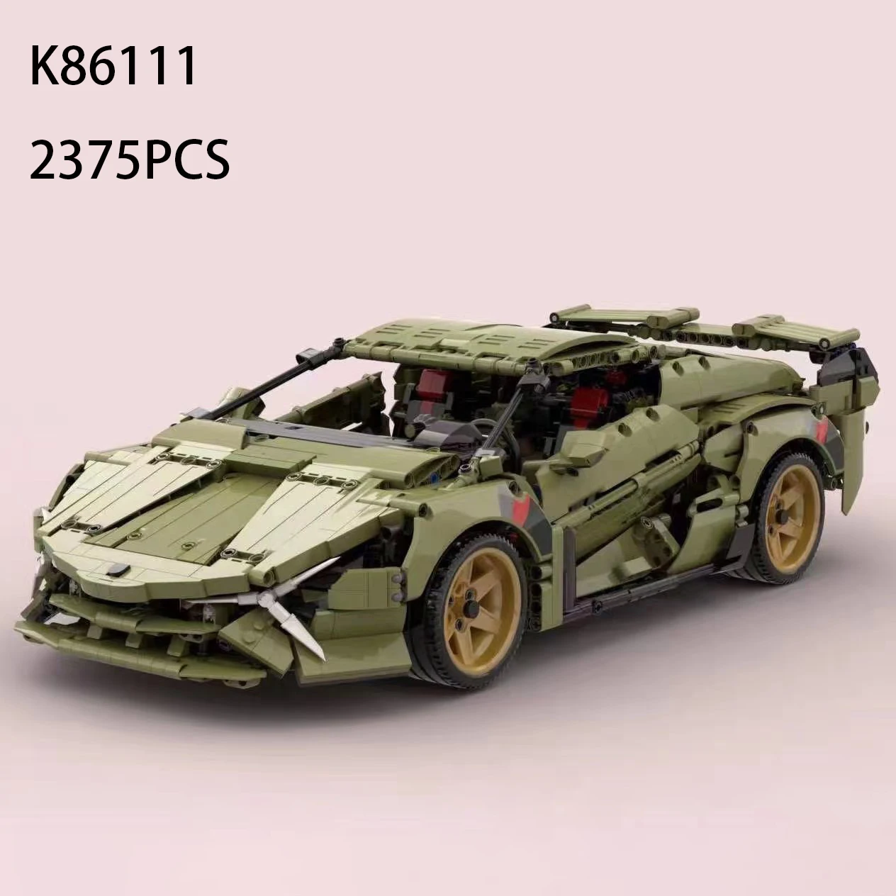 

New MOC High-Tech Lanborgh Sian Bricks 2375PCS Creative Expert Simulation Super Sport Car Building Blocks Toys for Kids Gift