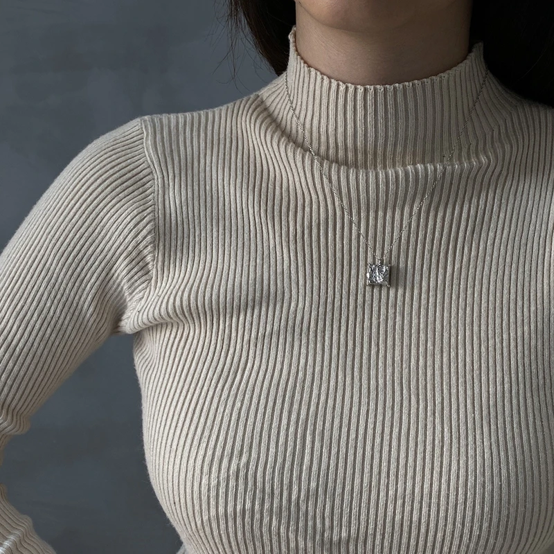 Louleur 925 пробы Серебряное квадратное ожерелье с подвеской Минималистичная золотая цепочка ожерелье для женщин модное ювелирное изделие подарок