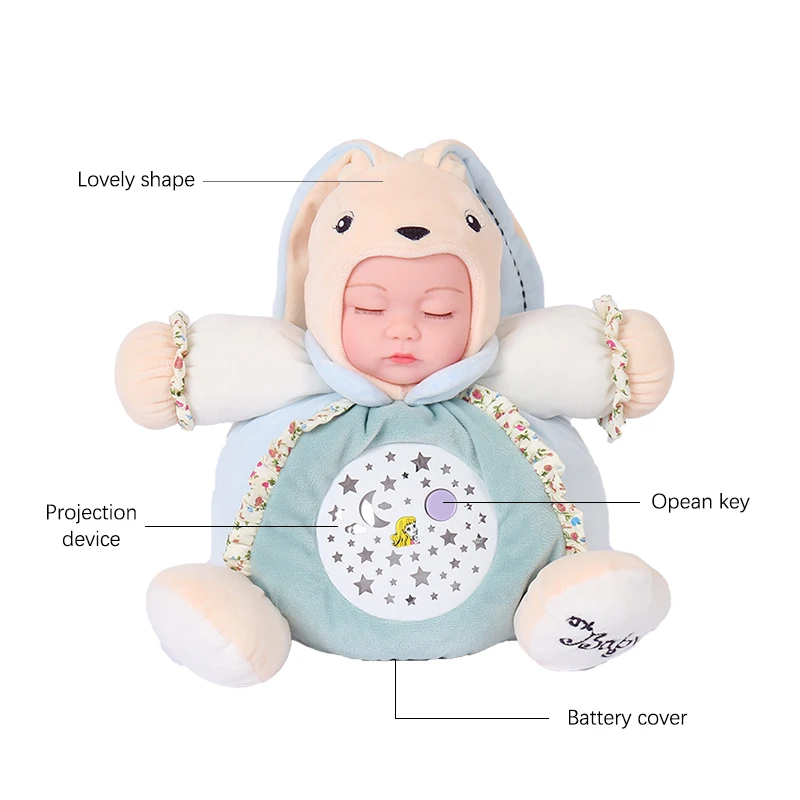 

25 Cm Plush Luminous Toy Starry Sky Light Girl's Toy Birthday Gift Lullaby Helps Sleep Children's Toy Stuffed Animals