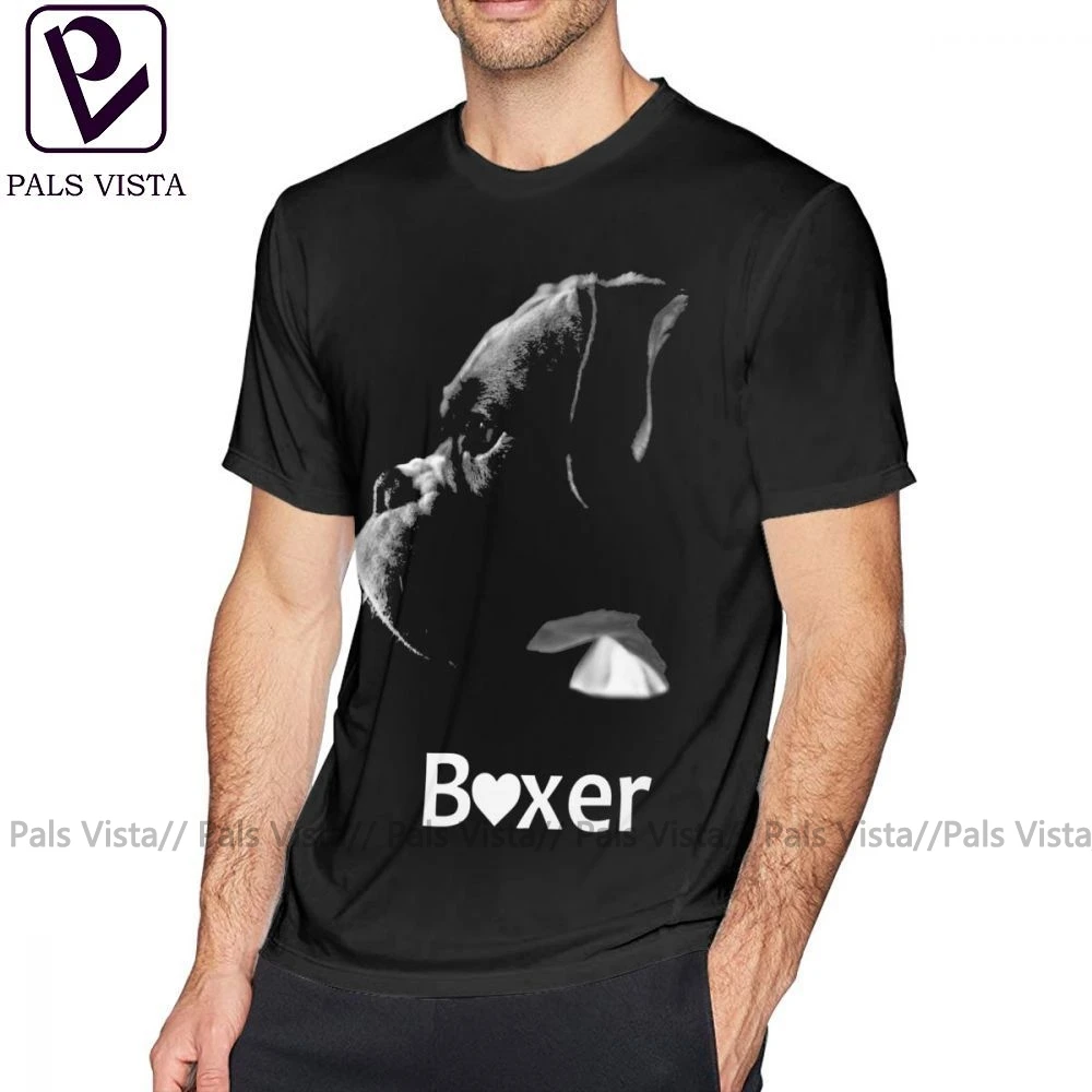 

Boxer Dog T Shirt Boxer Love T-Shirt Men Funny Tee Shirt Printed 100 Cotton Basic Plus size Short-Sleeve Tshirt