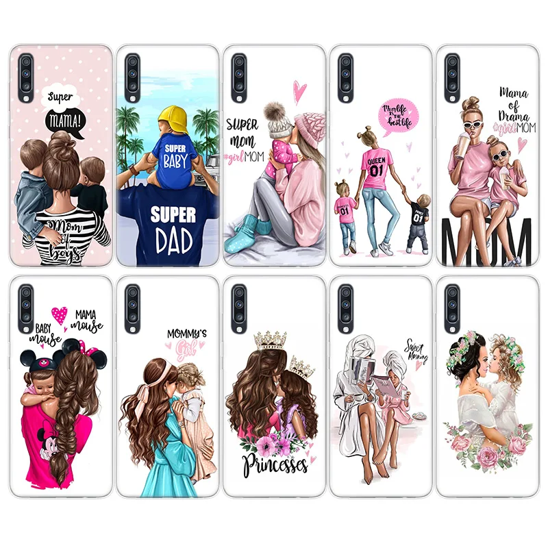 

Fashion Baby Mom Girl Boy Silicone Case For Samsung Galaxy A51 A71 A50 A70 A20 A30 A40 A10 A20E J4 J6 A6 A8 A7 A9 2018 Cover