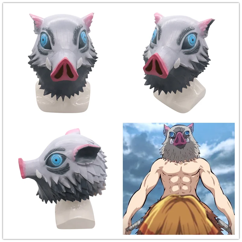 Аниме маски демон убийца Kimetsu no Yaiba Hashibira Inosuke Свинья Рот взрослых детей маска шлем