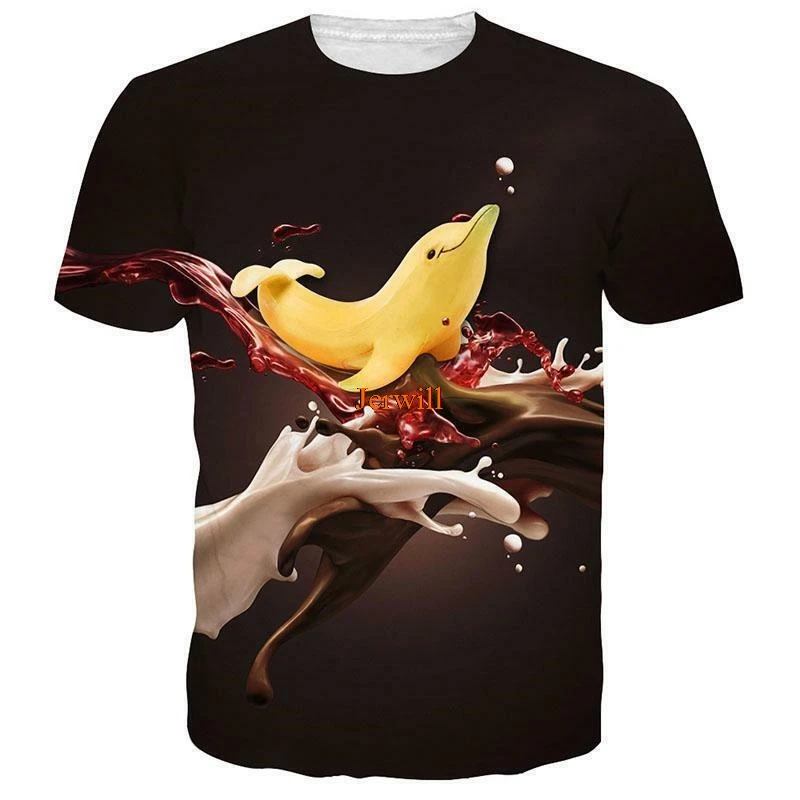 

Summer New Women Men's Fruit Banana 3D Print Casual Short Sleeve T-Shirt