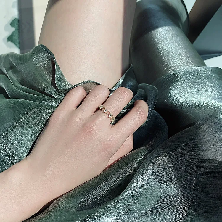 

2021 Zircon Instagram Women Design Stylish And Personalized Open Ring