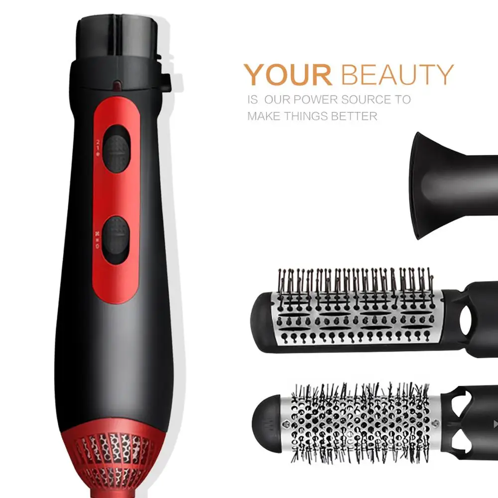 

3 in 1 Hot Air Comb Multifunctional Hair Straightening Curling Brush One Step Electric Hot Air Brush Hair Dryer Styling Tools