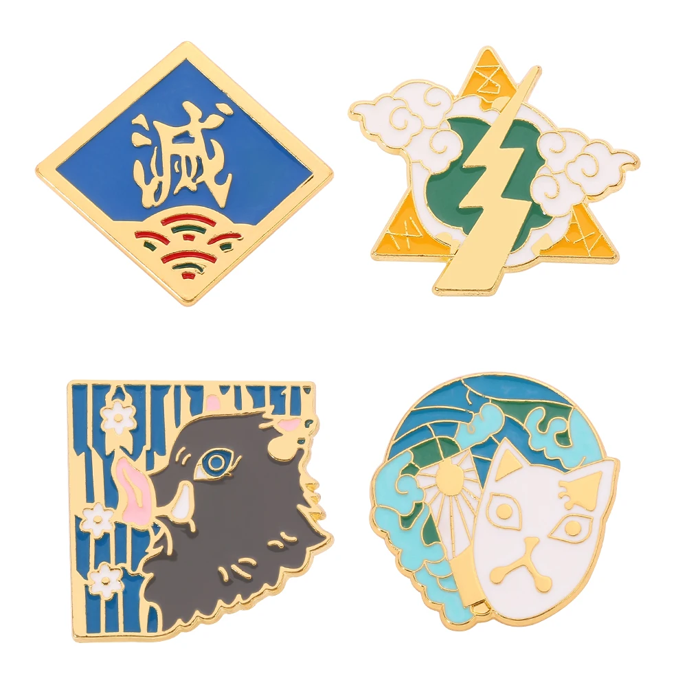 Японская аниме демон Slayer Брошь Косплей Аниме ярмарка аксессуары отворот булавка