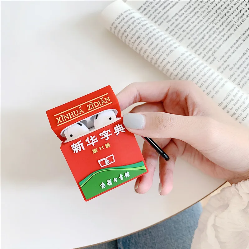 Для AirPod 2 Чехол 3D Оксфорд Dctionary мультфильм мягкий силиконовый беспроводной кожухи головных телефонов для Apple Airpods чехол милый чехол Funda - Цвет: xinhua