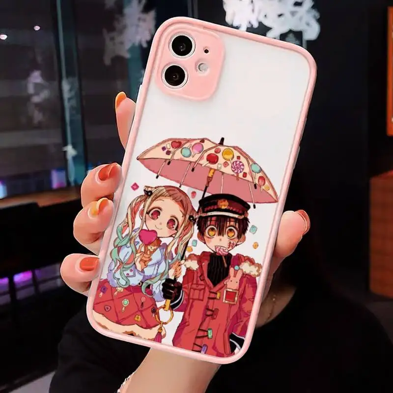 

Toilet bound Hanako kun Anime Phone Case For iPhone 12 11 Mini Pro XR XS Max 7 8 Plus X Matte transparent Pink Back Cover