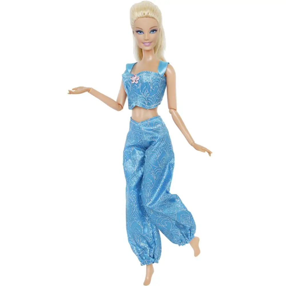 1 комплект ручной работы Сказочный наряд куклы аксессуары синие Топы + брюки