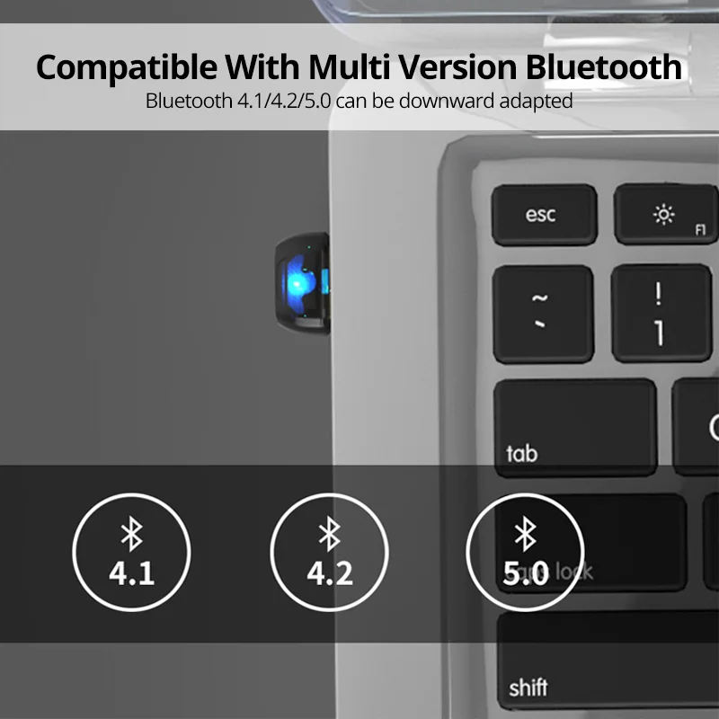 Bluetooth-адаптер ANKNDO 5 0 с Usb Bluetooth-передатчик Usb-адаптер для ПК ноутбука компьютера