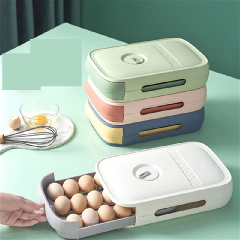 

Drawer Organizer Boxe Plastic Storage Containers Plastic Box With Lid Storage Egg Refrigerator Kitchen Organizer Drawer Egg Tray
