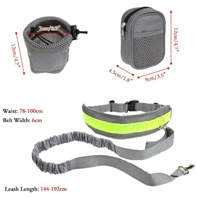 

Pet Dog Cat Running Jogging Padded Waist Belt Reflective Strip Elastic Leash Perfect Walking Training Dog Leash Set Hands Free