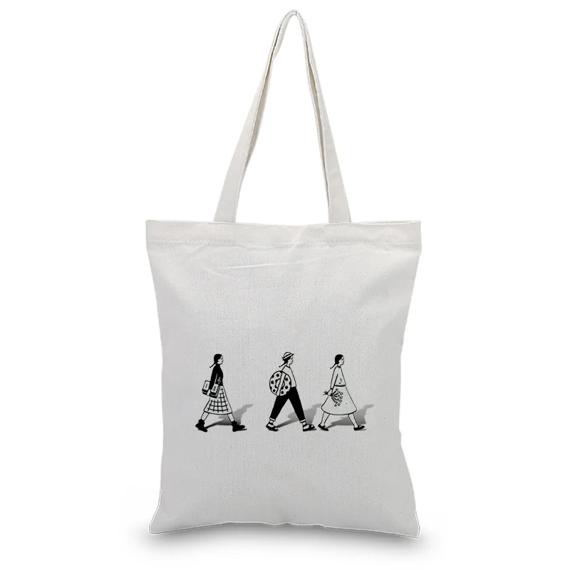 Холщовая Сумка тоут сумка с рисунком для девочек ежедневное использование текст
