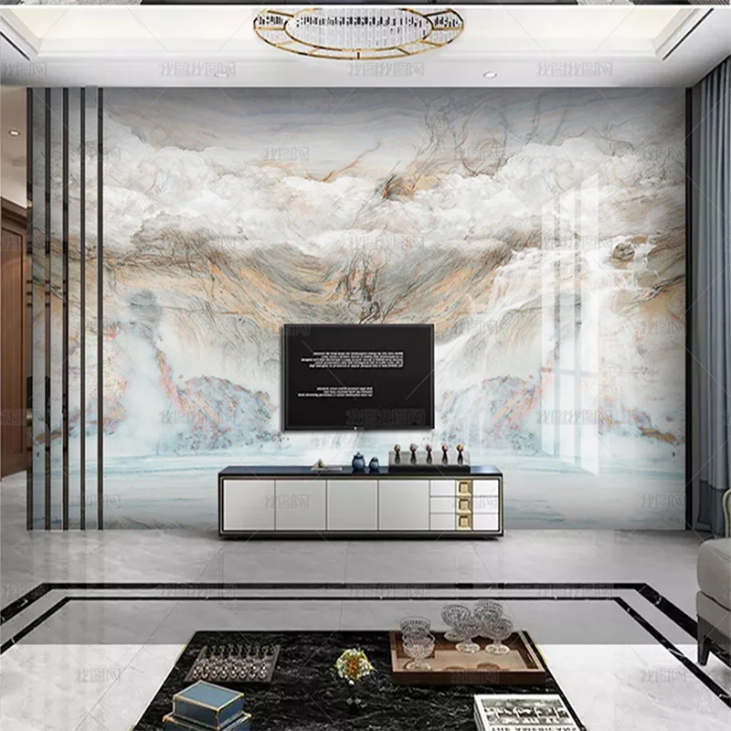 Новые художественные обои с 3d-изображением китайского Пейзажа мрамора пейзажа