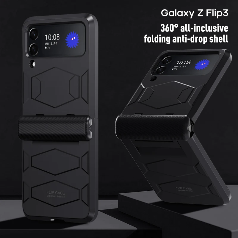 Najtaniej Do Samsung Galaxy Z Flip 3 Case Zawias Pełna Ochrona Pancerz Odporny Na Wstrząsy Telefon Pokrywa Dla Galaxy Z Flip3 5G Zflip3 Skóra Czuć Funda