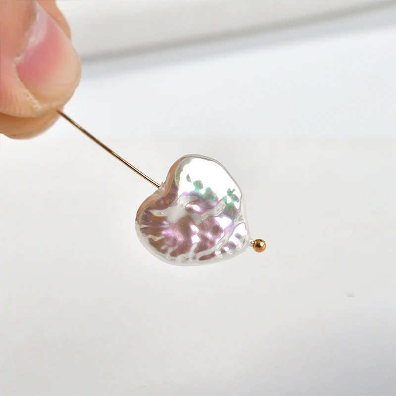 Красочные искусственная раковина жемчуг прямой форме отверстия Персиковое