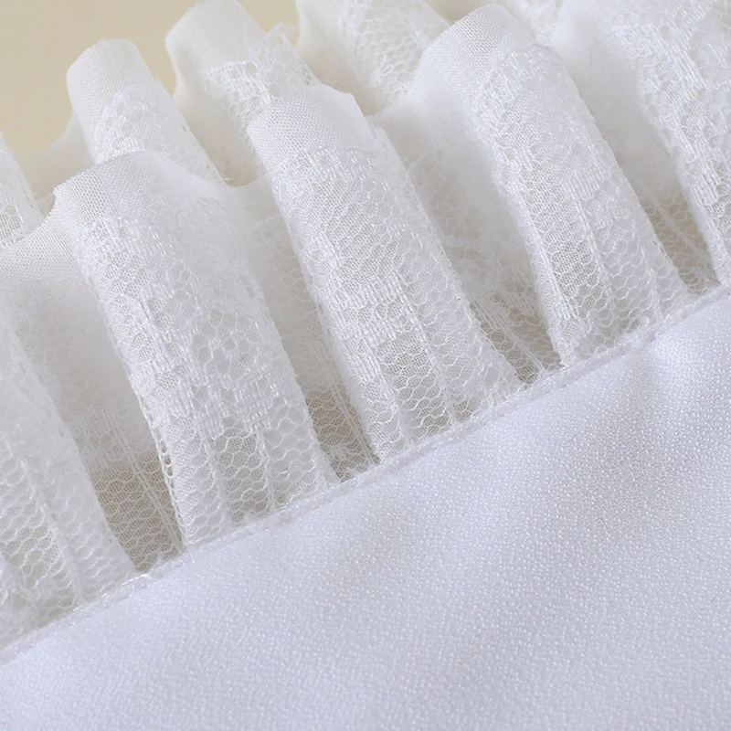 

Women Sweet Fake Sleeves Double Layer Ruffles Lace Flared Cuffs Wrist Warmers