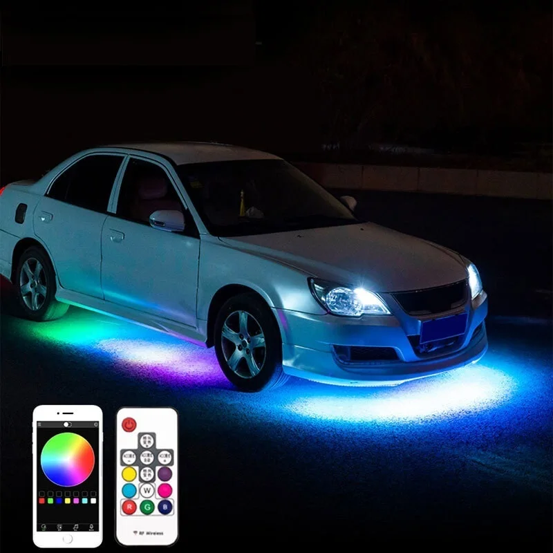 

Car Neon Underglow Led Lights Kit Car Interior Ambient Atmosphere lamp RGB Color APP Remote Control Underbody System Neon Light