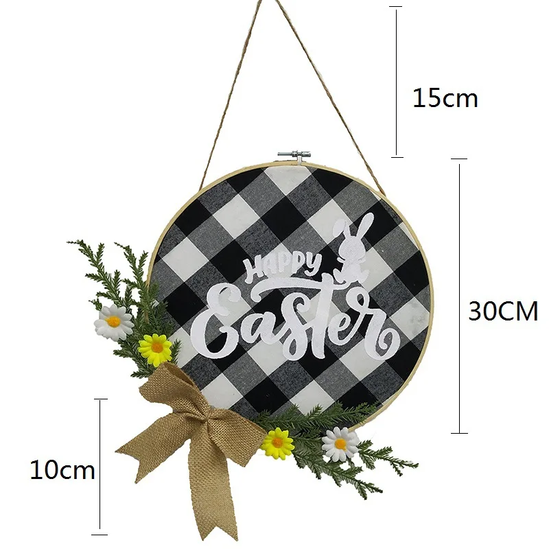

Door Welcome Wreath Hanging Ornament Round Wooden Pendant Hello Door Decor Sign Artificial Flower Garland Home DIY Decoration