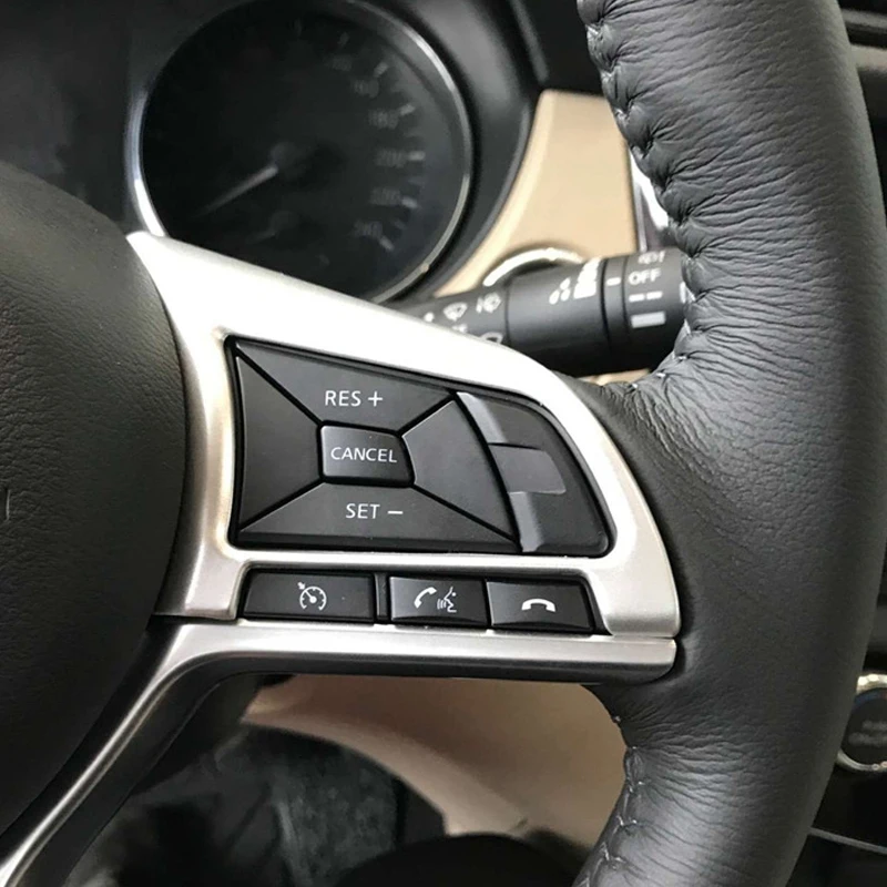 

for Nissan Qashqai J11 2018-2019 Interior Steering Wheel Button Cover Trim ABS Matte Car Styling Accessories 2Pcs