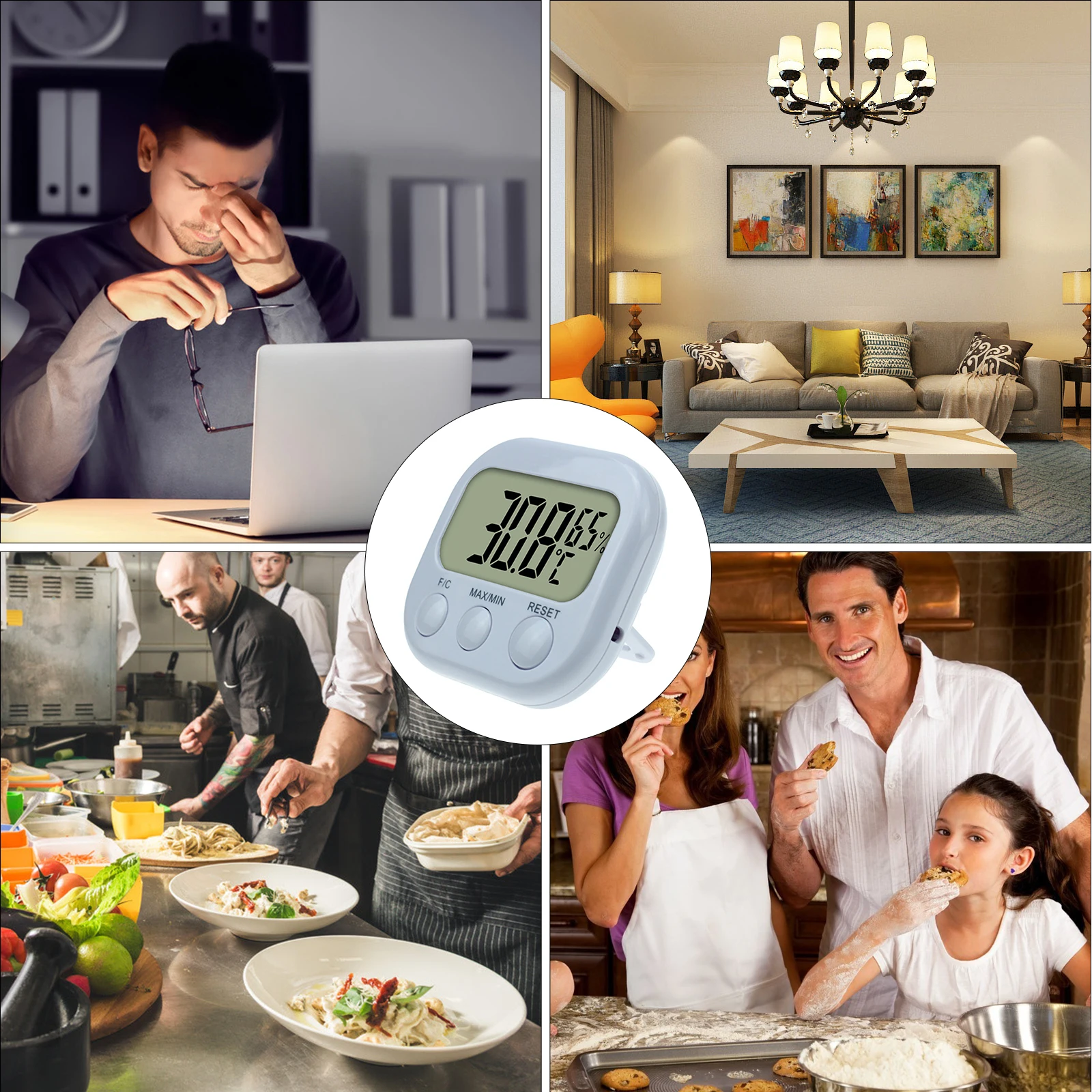 

Thermometer Hygrometer Meter Temperature Humidity LCD Digital Display Indoor SP99