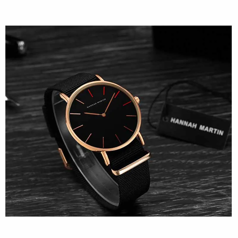 Часы Hannah Martin Мужские кварцевые деловые модные брендовые Роскошные